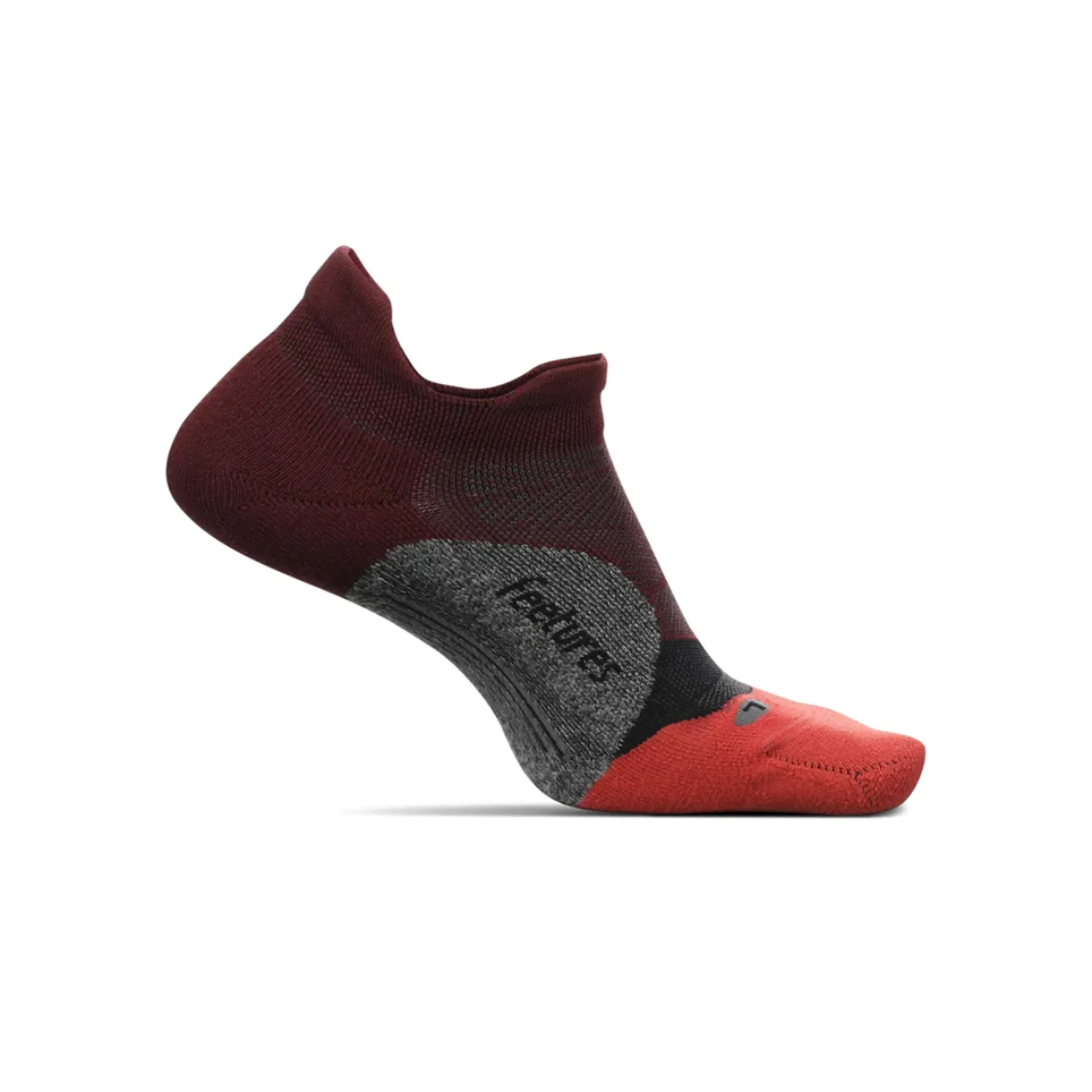 Feetures Elite Light Cushion No Show Tab Medium in Red